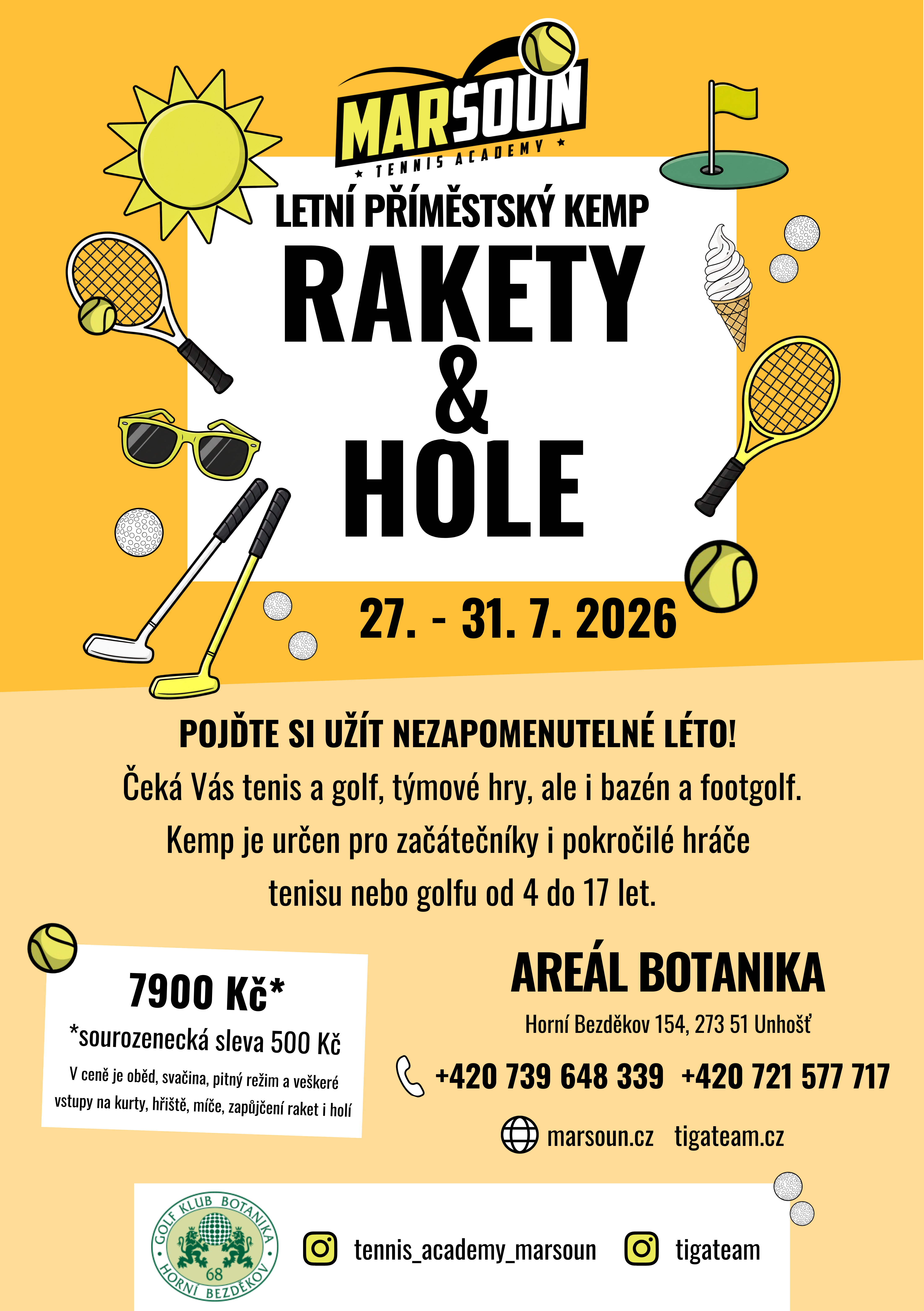 Letní příměstský kemp Rakety & Hole – plakát